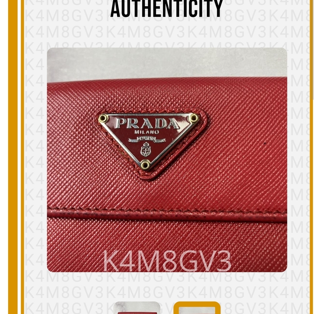 Authentic Prada Saffiano Red Wallet